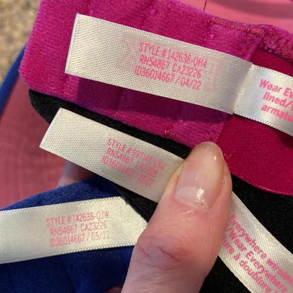 🔥Flash Sale🔥 3 Pink Victoria’s Secret Bras 36D Pink Blue and Black - Picture 7 of 17